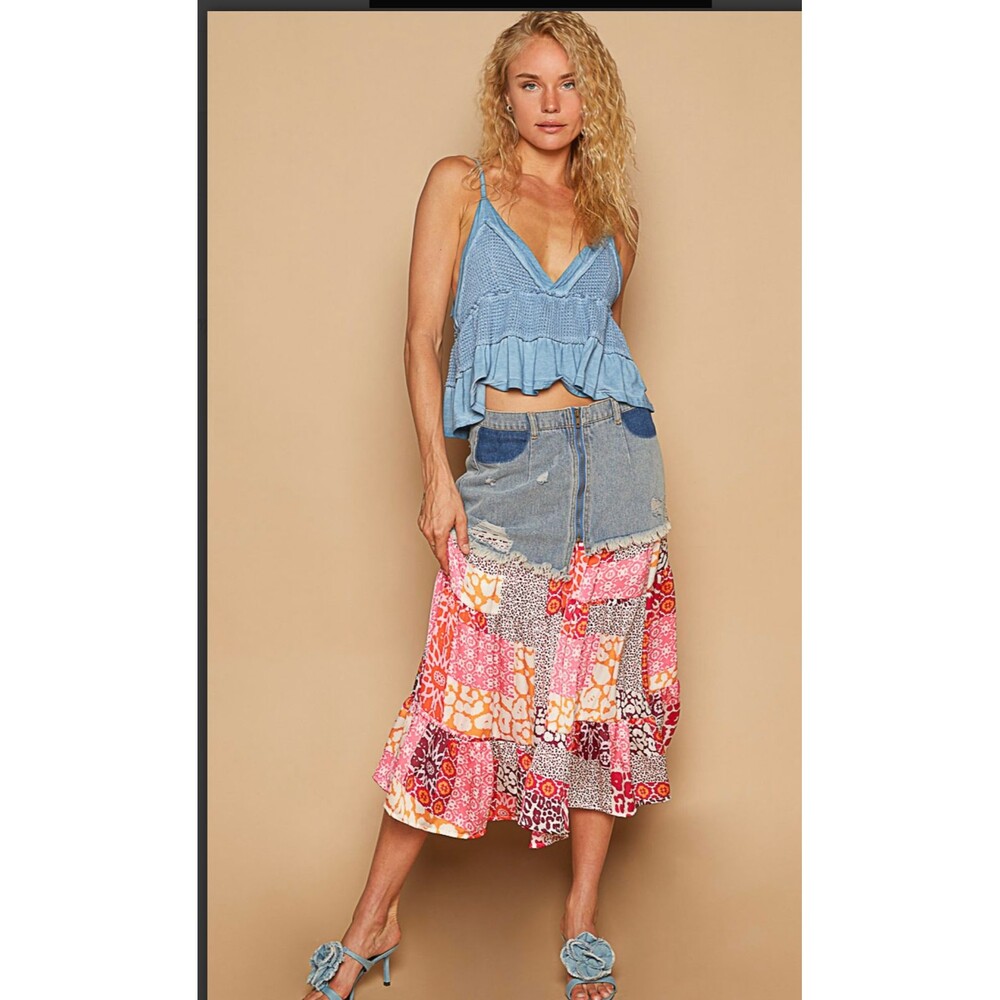 POL Denim Floral Skirt - Picture 4 of 4